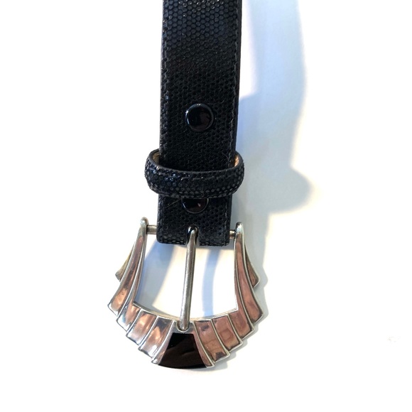 Judith Jack belt with sterling silver and onyx art deco buckle. Waist size 28 main image 7